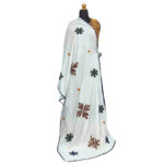 enchanting mirror work dupatta off white muslin silk applique