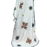 enchanting mirror work dupatta off white muslin silk applique