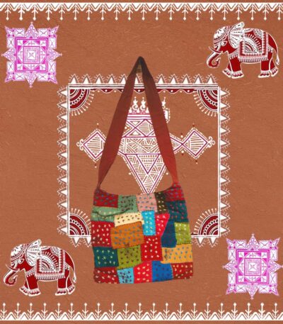 vibrant embroidered handicraft bag multicolor cotton Banjara style
