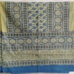 serene ajrakh bedsheet green cotton hand-block print natural dyes