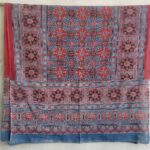 vibrant ajrakh bedsheet red cotton hand-block print natural dyes