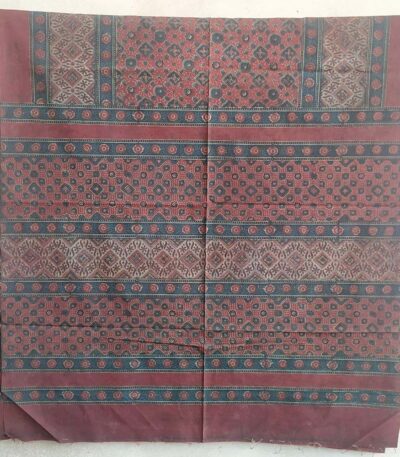 majestic ajrakh bedsheet maroon cotton hand-block print natural dyes