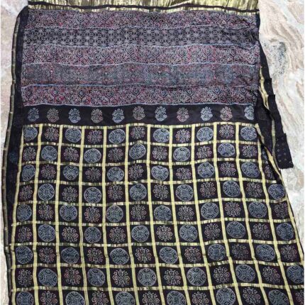 ajrakh gota patti saree