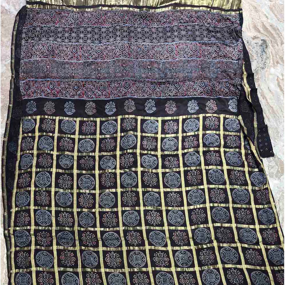 ajrakh gota patti saree