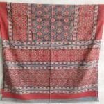 vibrant ajrakh bedsheet red cotton hand-block print natural dyes