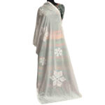 exquisite applique work dupatta off white mulmul cotton mirror accents