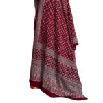 luxurious ajrakh dupatta maroon cotton hand-block prints