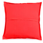 enchanting barmeri work cushion cover tangerine handcrafted embroidered patchwork khambadia work flower leaf design