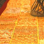 Main product image: Exquisite Barmer red table runner with handcrafted cotton embroidered patchwork flower and leaf design