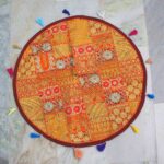 orange barmer round table runner