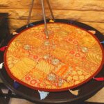 orange barmer round table runner