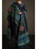 Green Ajrakh Applique & Mirrors Dupatta