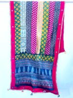 Ajrakh Applique & Mirrors Modal Dupatta with Multi Color - Image 2