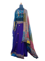 Ajrakh Applique & Mirrors Saree with Purple Colour - Image 2
