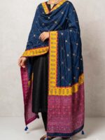 Ajrakh Applique & Mirrors Modal Silk Dupatta with Multi Color
