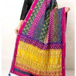 Ajrakh Applique & Mirrors Modal Silk Dupatta (Multi Color)